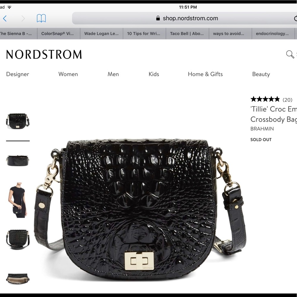 Black Melbourne Brahmin Crossbody Purse